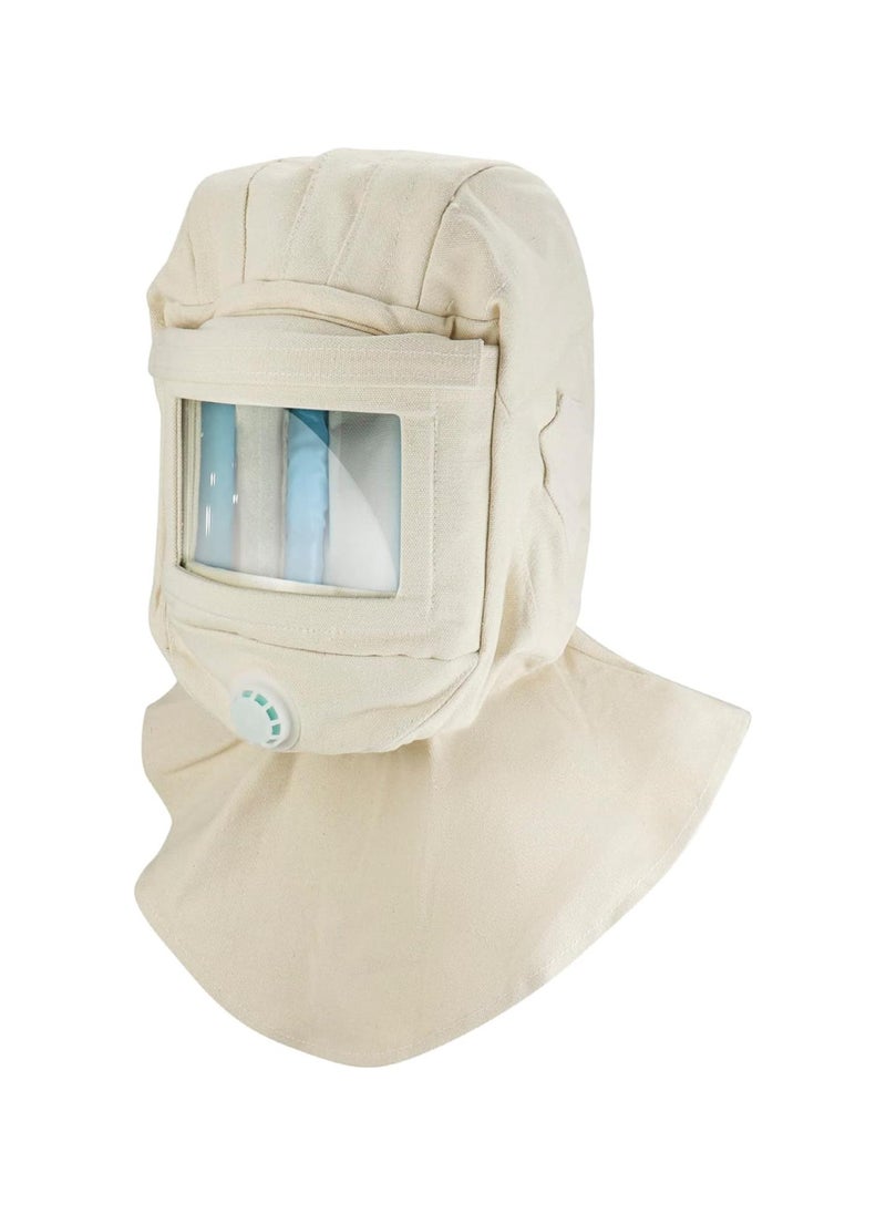 Generic - Sand Blasting Hood Cap, Shawl Sandblaster Protective Gear Mask, Anti Dust/Wind Sandblasting Tool Mask, Heat / Cut / Scratch Resistant Neck Protector, White - Image 1