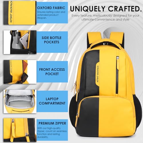 HOT SHOT BAGS VINTAGE SERIES 1396 32L FAUX LEATHER WATER RESISTANT Trolly sleeve LAPTOP BACKPACK|MEN & WOMEN | OFFICE BACKPACK | COLLEGE BACKPACK - Image 4