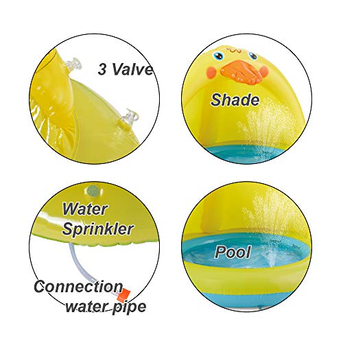 XFlated Shade Baby Pool, Sprinkle and Splash Play Pool, Outdoor Duck Bathtub of 39 Inches - Image 5