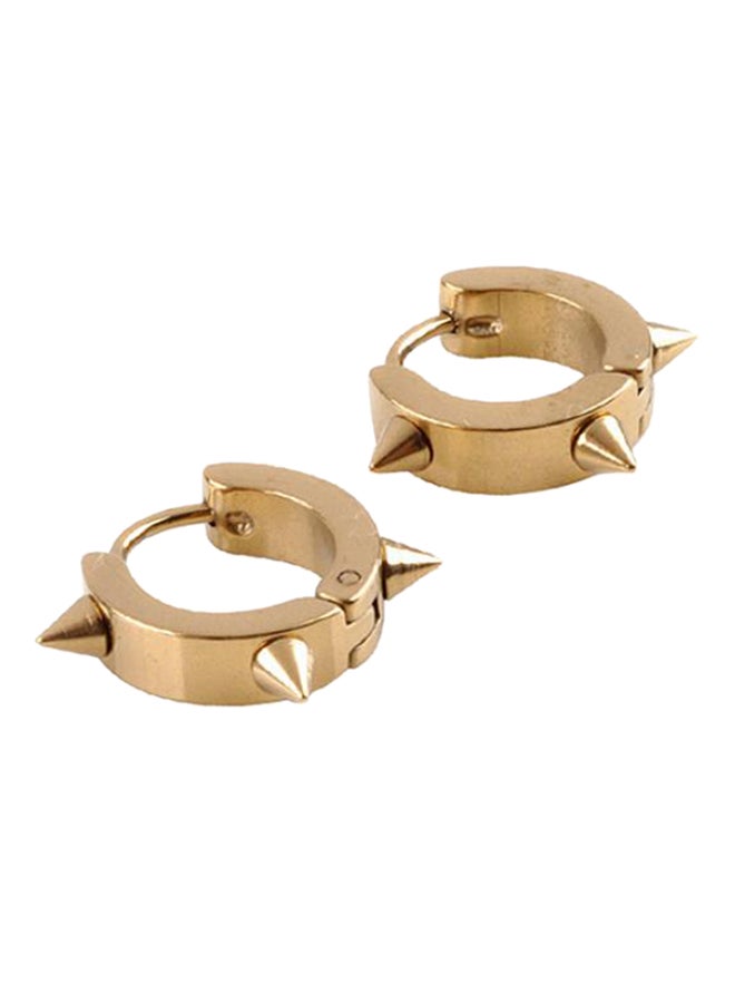Titanium Steel Punk Rivet Hoop Earrings
