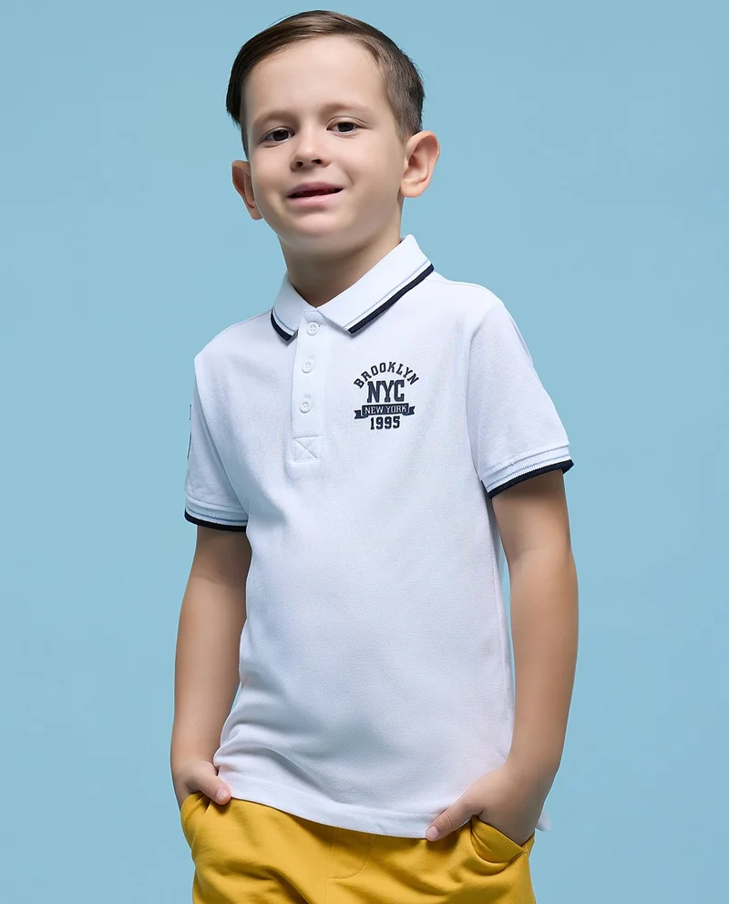 R&B Printed Polo T-Shirt with Short Sleeves