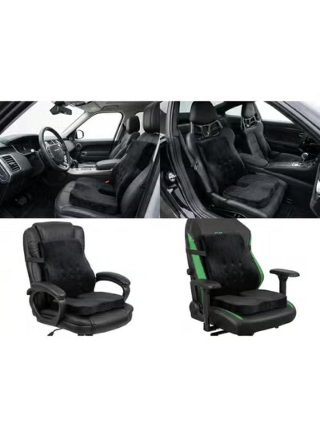 Memory Foam Back and Seat Cushion for Office Chair and Car Use, Lumbar Support Design for Comfortable Sitting and Long Driving Sessions