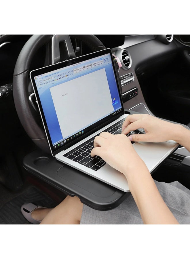 Car Steering Wheel Table – Portable Multi-Functional Laptop & Food Tray, HDPE Washable Car Desk, Easy Install, Fits Most Vehicles - Image 1