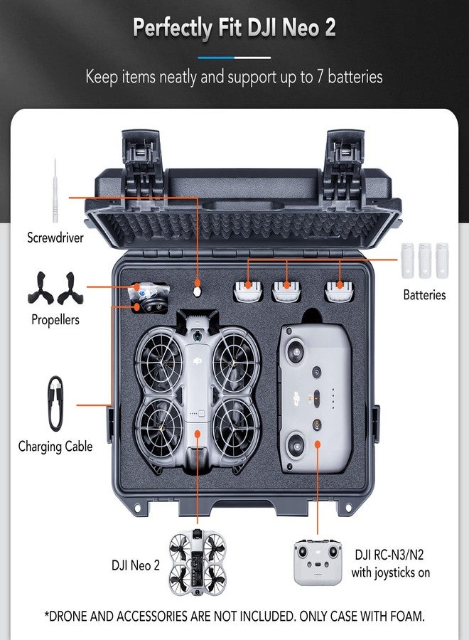 Lykus Titan N200 Waterproof Hard Case for DJI Neo 2 and RC-N3/N2 Controller, Support Up to 7 batteries [CASE ONLY] - Image 2