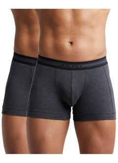 Jockey Men's Super Combed Cotton Rib Solid Trunk with Stay Fresh Properties (Pack of 2)_Style_1015_Black Melange_XL