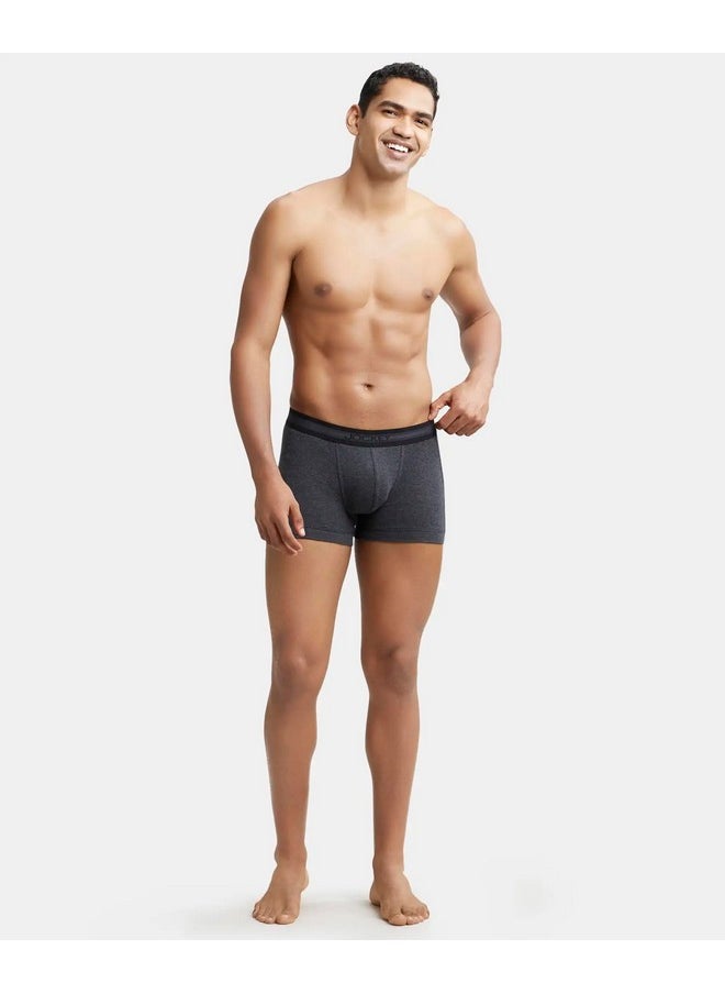 JOCKEY - Jockey Men's Super Combed Cotton Rib Solid Trunk with Stay Fresh Properties (Pack of 2)_Style_1015_Black Melange_XL - Image 1