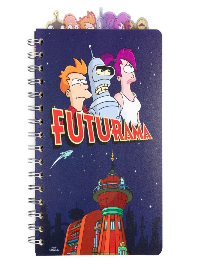 Silver Buffalo Futurama 6-Tab Spiral Notebook | Notepad Journal, Stationery Paper | 5 x 8 Inches - Image 1