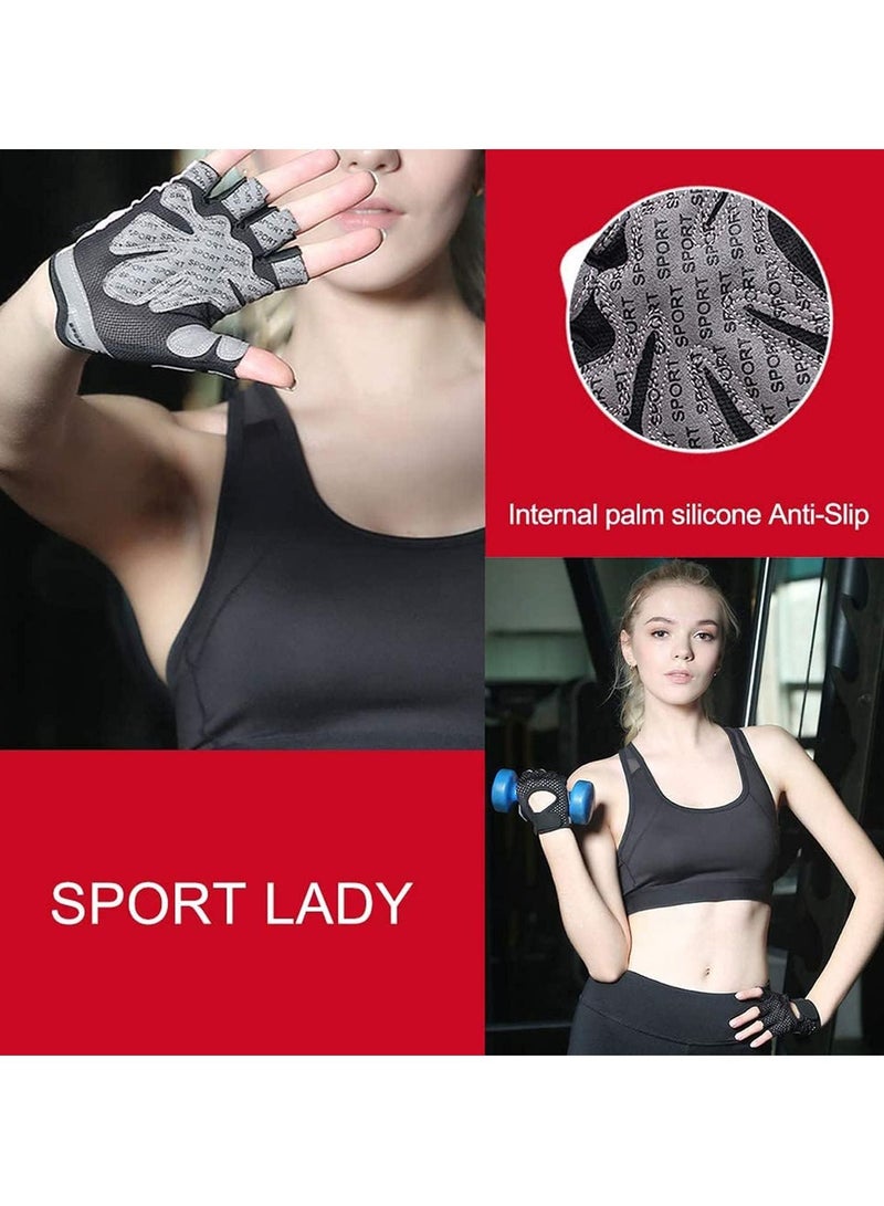 SYOSI Gym Gloves, Breathable Training Gloves with Microfiber Fabric, No-Slip Silicone Padded Palm Protection and Extra Grip, Fitness Gloves for Men & Women, Weight Lifting/Cross Fit/Cycling - Image 3
