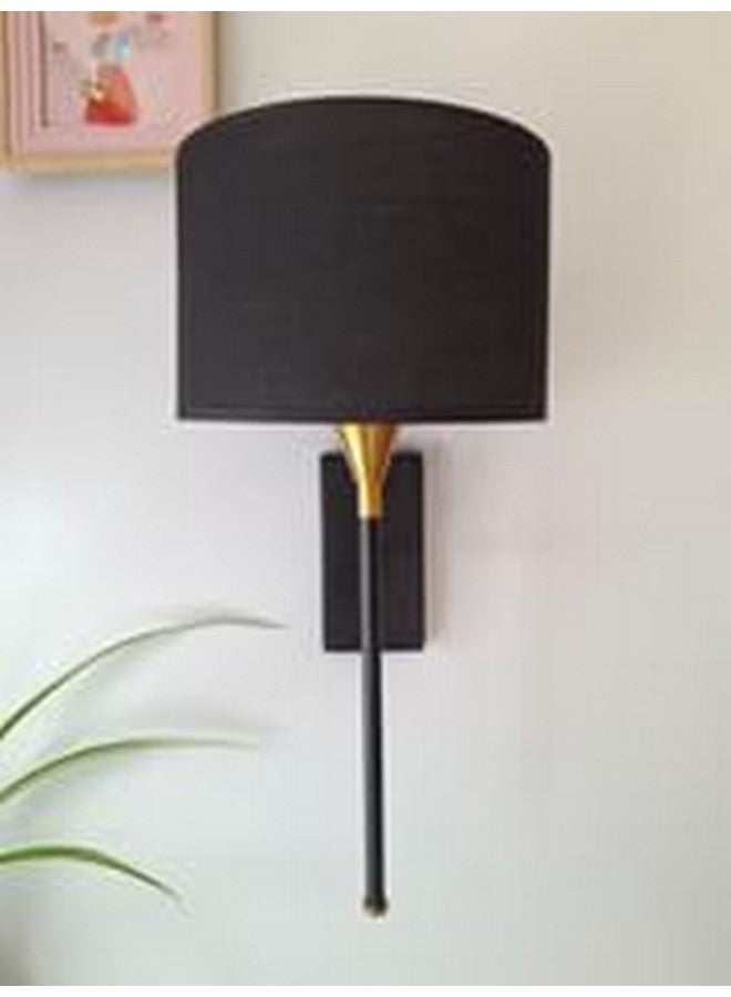 CORAL TREE -Drum Black Cotton Shade with Metal Base Plate Wall Light Wall Lamp for Indoor Decoration Wall Lighting Living Room Hallway - Image 5