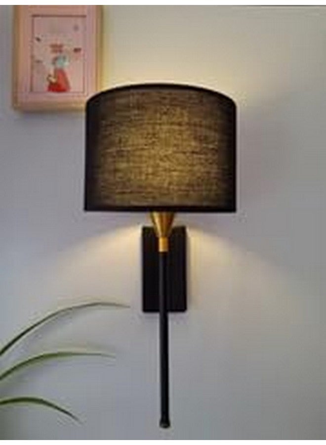 CORAL TREE -Drum Black Cotton Shade with Metal Base Plate Wall Light Wall Lamp for Indoor Decoration Wall Lighting Living Room Hallway - Image 4