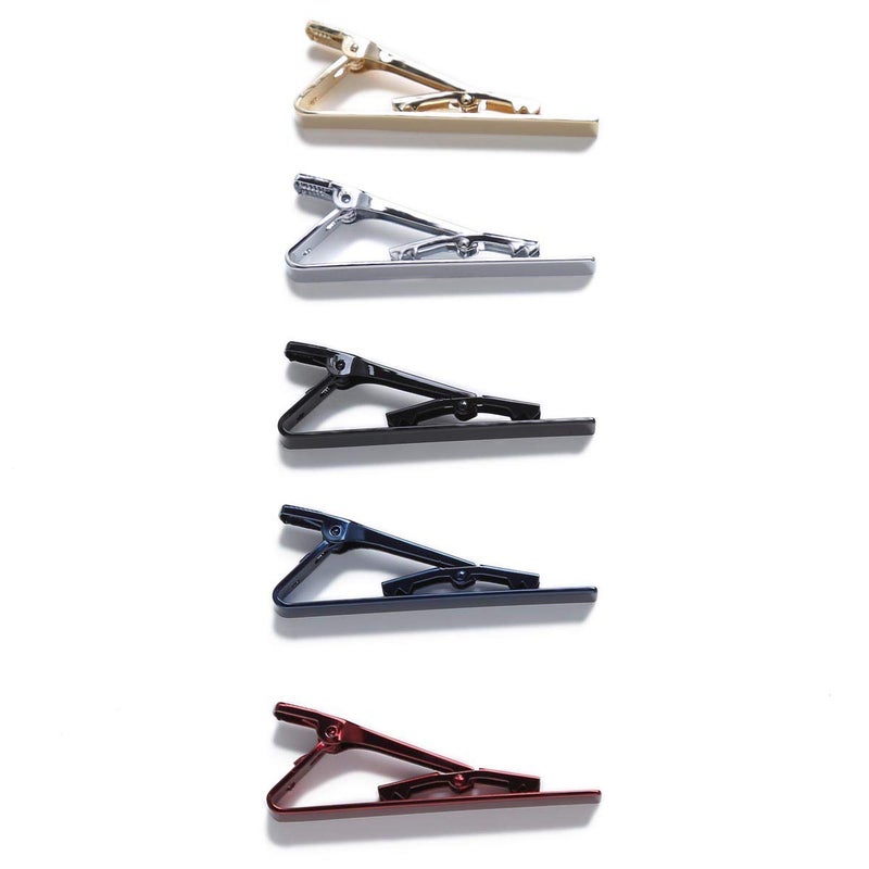 QIMOSHI 5 Pcs Tie Clips for men Tie Bar Clip Set for Regular Ties Necktie Wedding Business Tie Pin Clips - Image 5