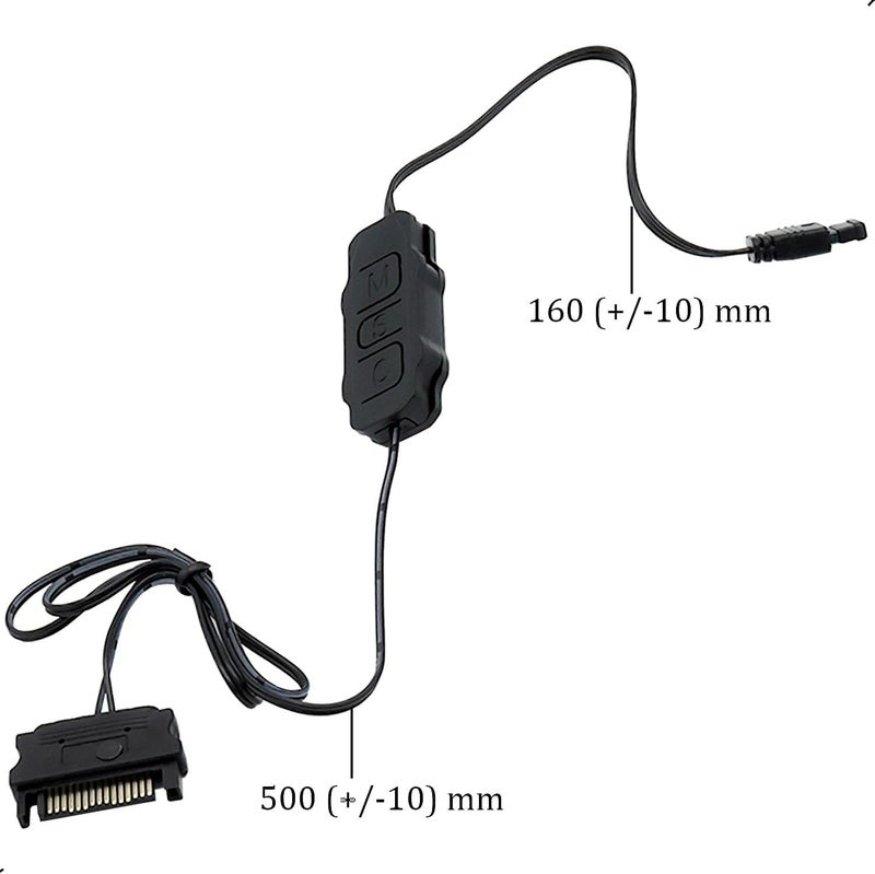 ZXUEZHENG ARGB PC Fans Controller Kit, 5V 3Pin Mini ARGB Splitter, SATA Power RGB PC Fan Controller, Computer RGB Fans Hub Controller,with Multiple Lighting Modes,Black - Image 2