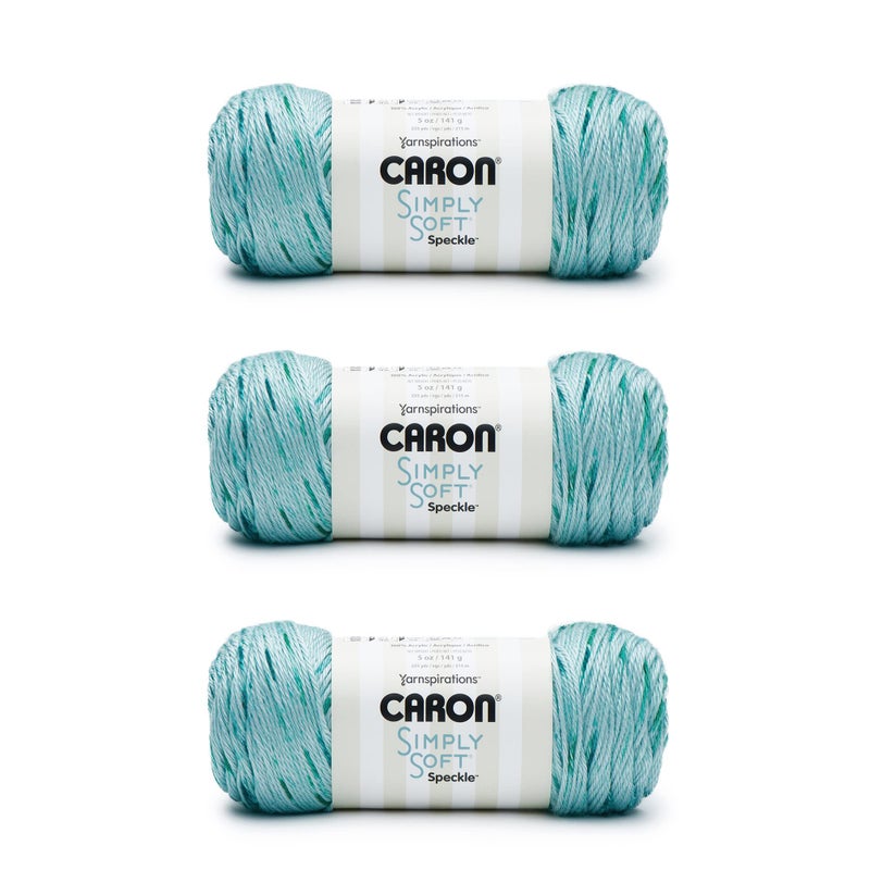 Caron Simply Soft Abyss Speckle Yarn  3 Pack of 141g5oz  Acrylic  4 Medium Worsted  235 Yards  KnittingCrochet
