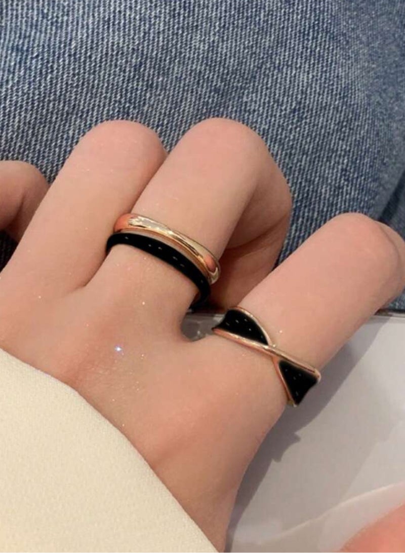 Elegance 2Pcs Trendy Fashionable Ring For Women One Size - Image 1