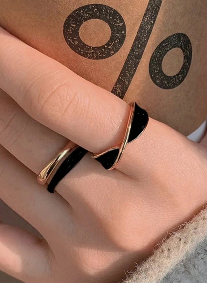 Elegance 2Pcs Trendy Fashionable Ring For Women One Size - Image 2