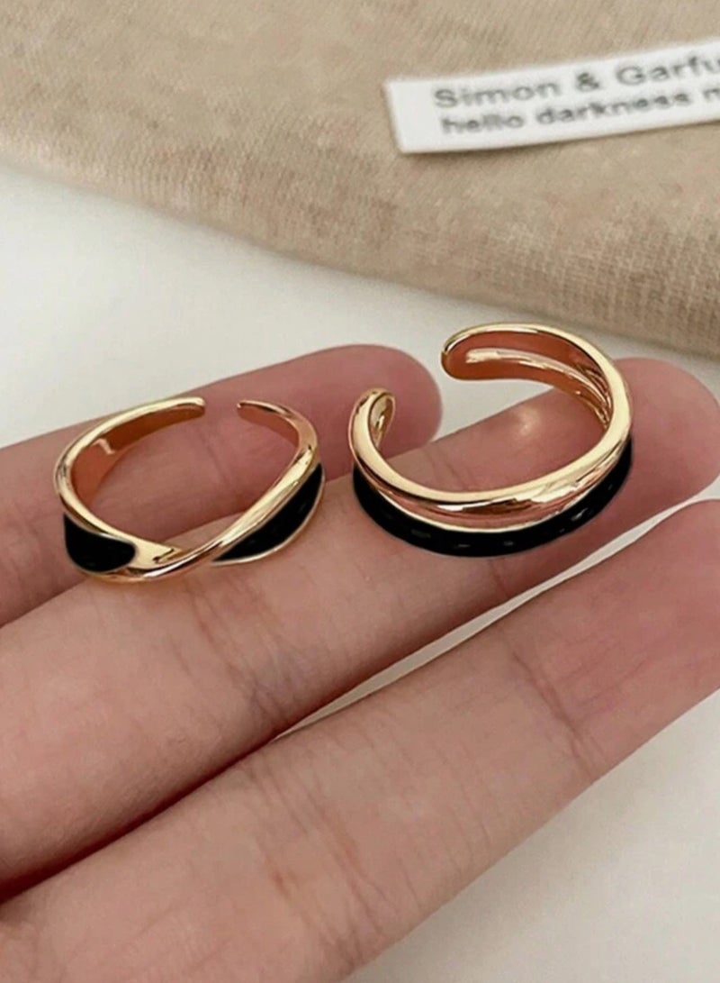 Elegance 2Pcs Trendy Fashionable Ring For Women One Size - Image 3