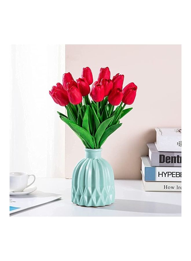 NIBEMINENT 20-Piece Artificial Tulip Flower Red 33x3.5cm - Image 2