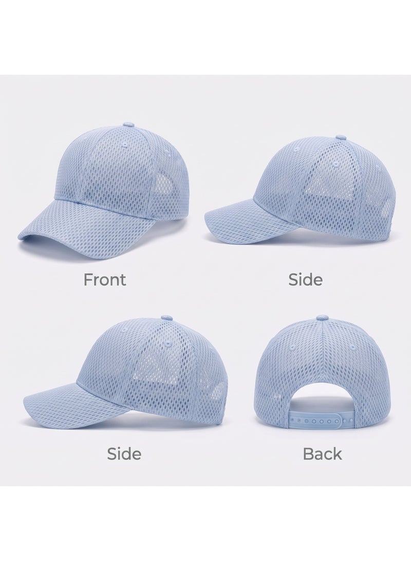 IceZone Light Blue Breathable Mesh Baseball Cap with Adjustable Fit - Image 2
