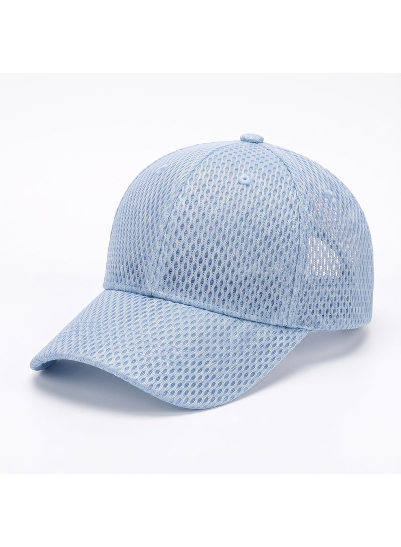 IceZone Light Blue Breathable Mesh Baseball Cap with Adjustable Fit - Image 4