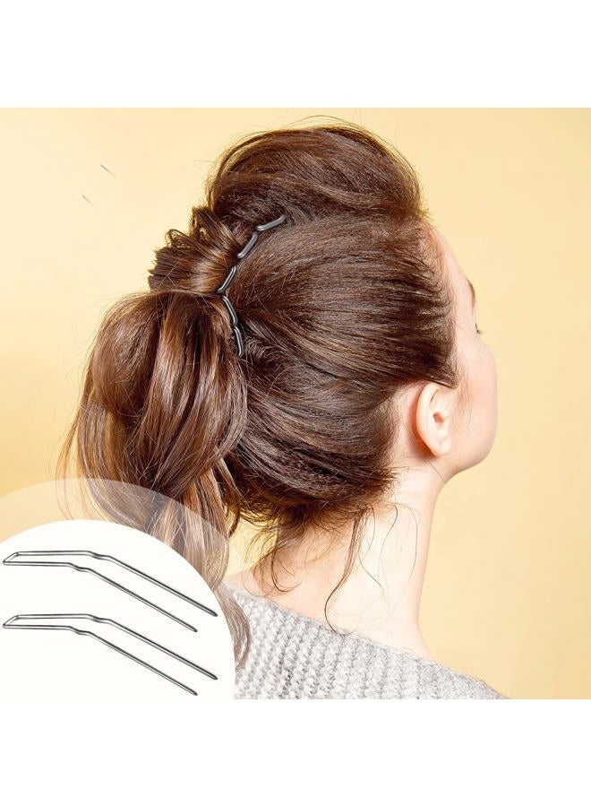 Mtlee 24 Pcs U-Shaped Hair Styling Pins for Women & Girls - Metal Bun Forks with Storage Box for Thick, Thin, Long, Curly Hair (Silver, 3 Inch) - Image 5