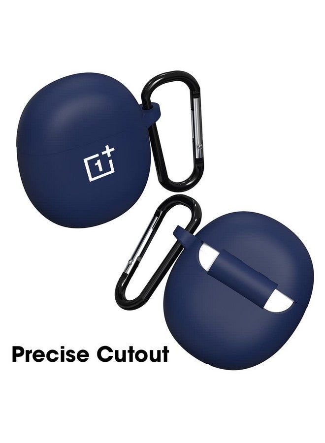 Sounce Earphone Case Cover Compatible with OnePlus Nord Buds CE, Soft Silicone Skin Case Cover Shock-Absorbing Protective Case with Keychain [Front LED Visible] - (Blue) - Image 2
