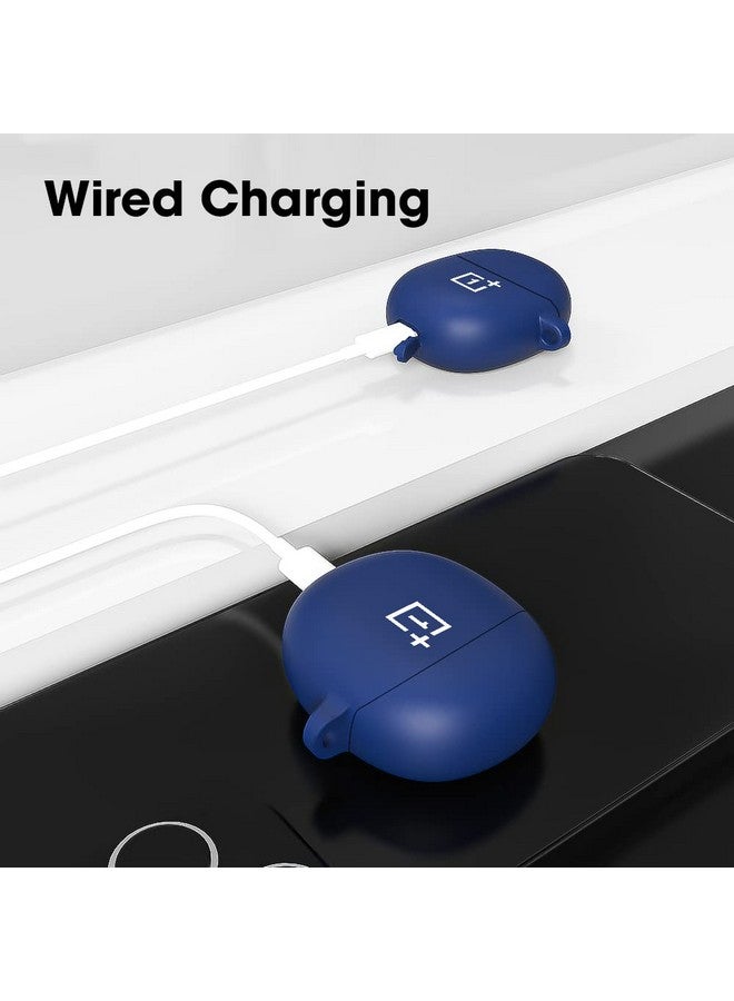 Sounce Earphone Case Cover Compatible with OnePlus Nord Buds CE, Soft Silicone Skin Case Cover Shock-Absorbing Protective Case with Keychain [Front LED Visible] - (Blue) - Image 4