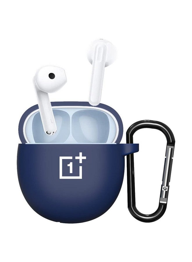 Sounce Earphone Case Cover Compatible with OnePlus Nord Buds CE, Soft Silicone Skin Case Cover Shock-Absorbing Protective Case with Keychain [Front LED Visible] - (Blue) - Image 1