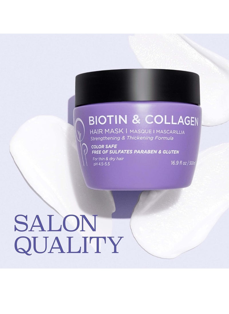 Luseta Luseta Biotin Collagen Hair Mask for Dry & Damaged Hair 16.9 Oz, Strengthening & Thickening Treatment for Hair Growth, Deep Conditioning Hair Treatment  - Image 2