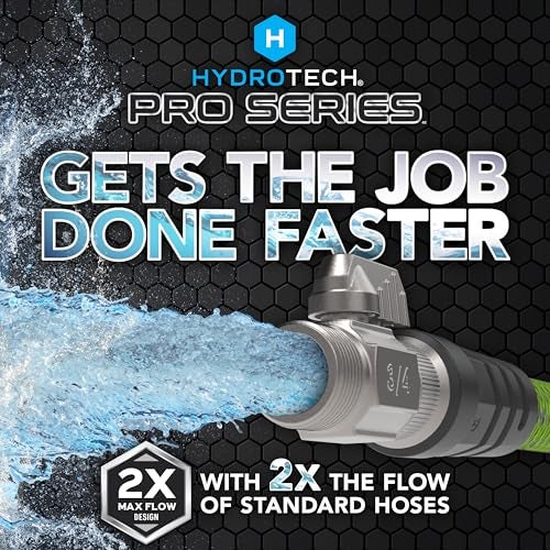 HydroTech 50 ft Expandable Garden Hose - Pro Series, 2x Max Flow, 3/4" No-Kink Flexibility, Lightweight Hose for Lawn, Garden, Car Washing, Deck and Patio Cleaning - Image 2