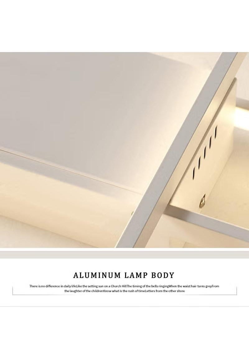 XiuWoo - Dimmable Ceiling Light Modern LED Chandelier with Remote Control 50W 3 Layer Square Ceiling Lamp, white - Image 1