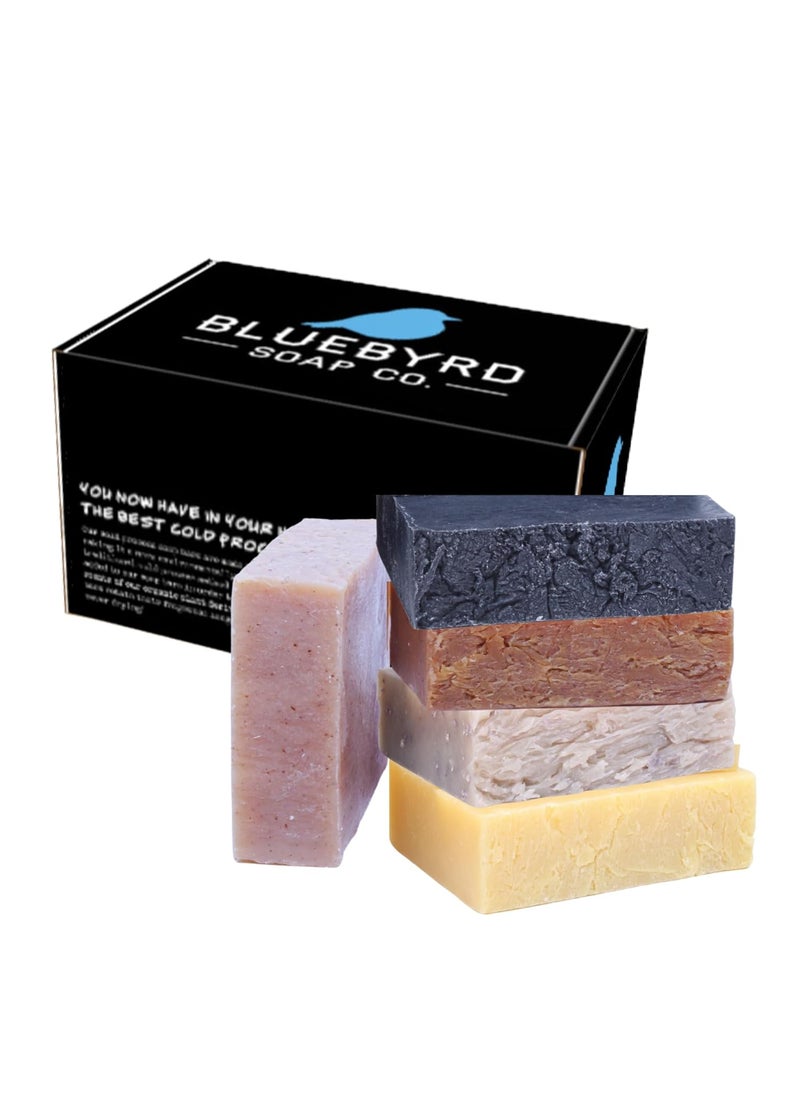 BLUEBYRD SOAP CO. Bluebyrd Organic Soap Bars  5 PCS Natural Bar Soap Gift Set of 5  Pure Essential Oil Vegan  Organic Ingredients  Spa Gifts for Women  Men  Body  Face Soap Bar Organic 