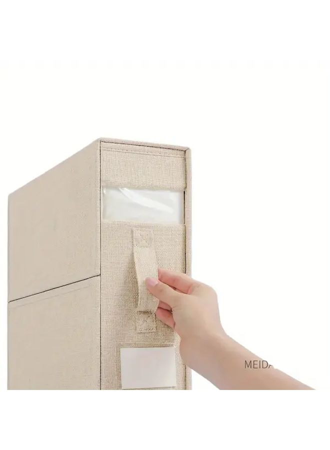 Grey Fabric Storage Box Set With Flip Top For Blankets Duvets And Linens - Image 3