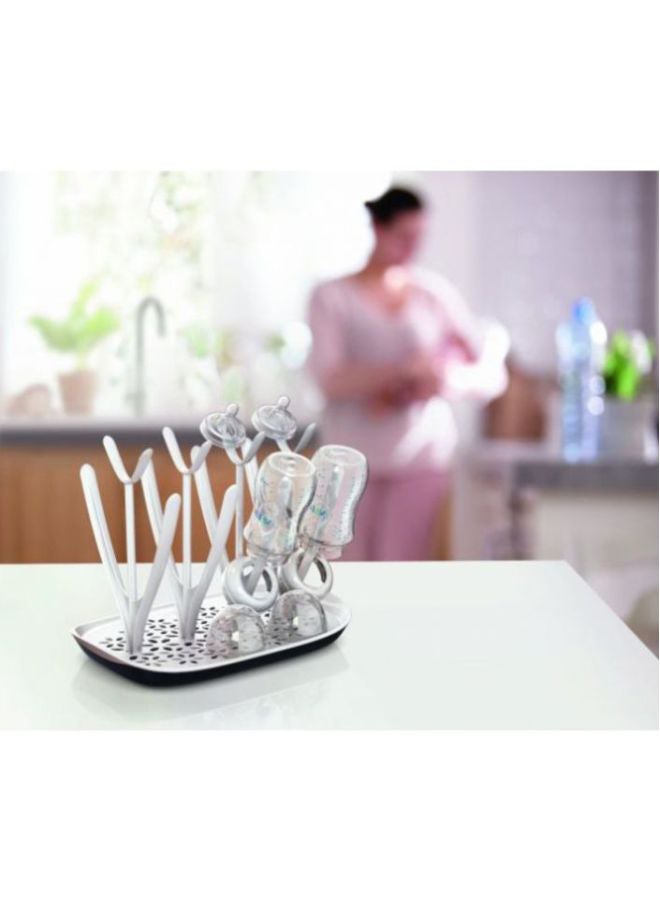 Philips Avent Feeding Bottle Organized Drying Rack With Detachable Drip Tray - White/Black - Image 3