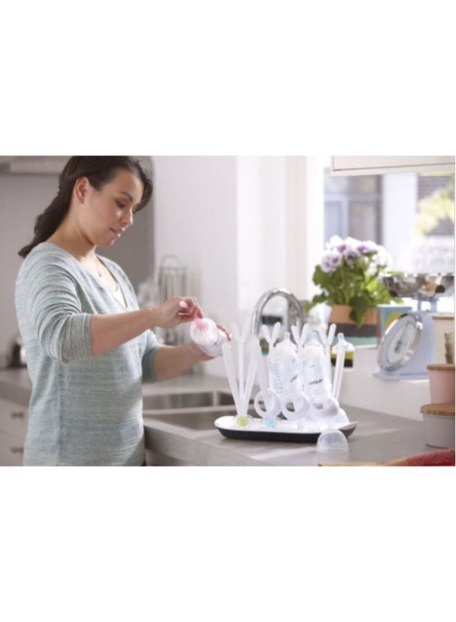 Philips Avent Feeding Bottle Organized Drying Rack With Detachable Drip Tray - White/Black - Image 4