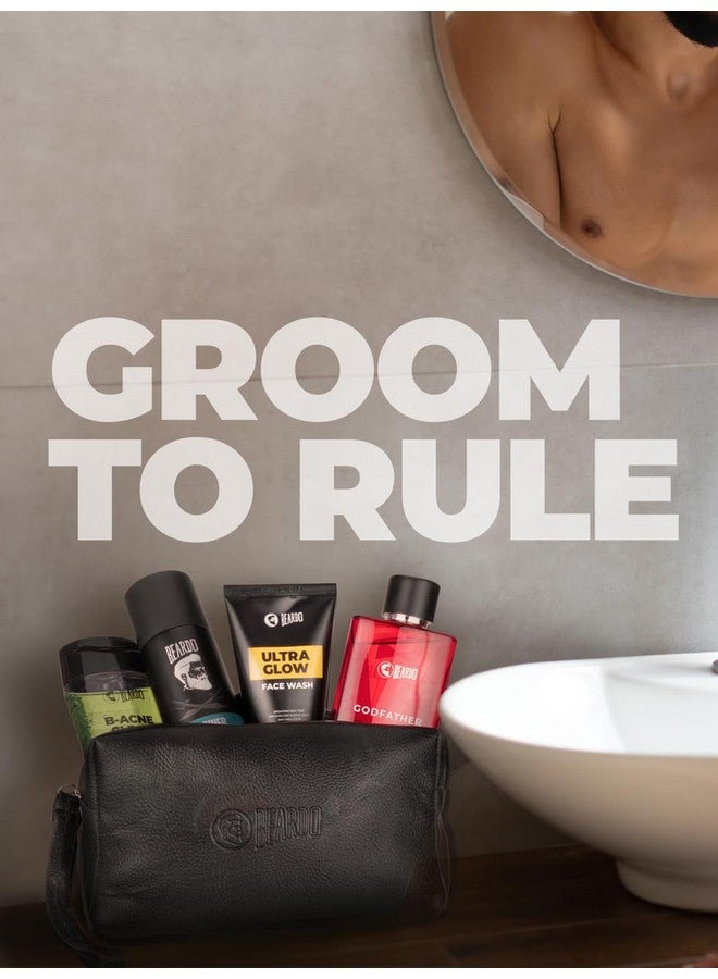 Beardo Travel Friendly Pouch for Accessories| Stylish Toiletry Organizer kit for Men & Women| Vegan Leather Waterproof Kit for Travel Essentials | Pouch and Shaving Kit Bag for Men - Image 2