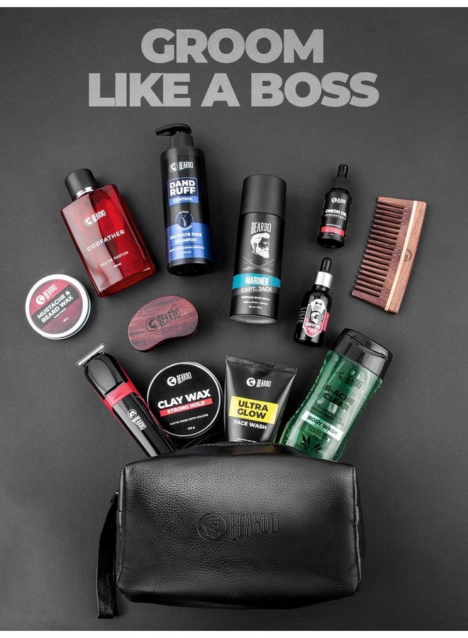 Beardo Travel Friendly Pouch for Accessories| Stylish Toiletry Organizer kit for Men & Women| Vegan Leather Waterproof Kit for Travel Essentials | Pouch and Shaving Kit Bag for Men - Image 4