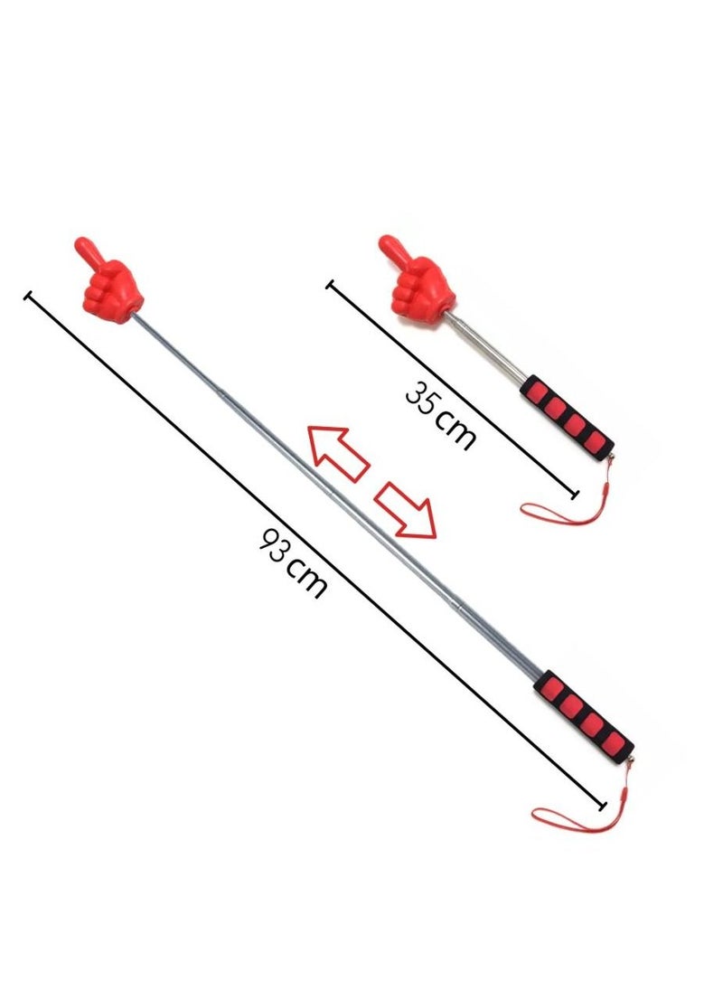 FUN LEARNING STORE - Telescopic Finger Pointer for Teachers, Extendable Presentation, Stainless Steel Handheld Pointer, 93cm Classroom boards Pointer, 1 Red Pcs - Image 1