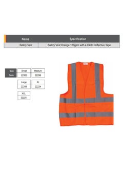 Starex Safety Vest Orange Medium w/4 Cloth Reflective Tape 120GSM Starex Brand ST22299 