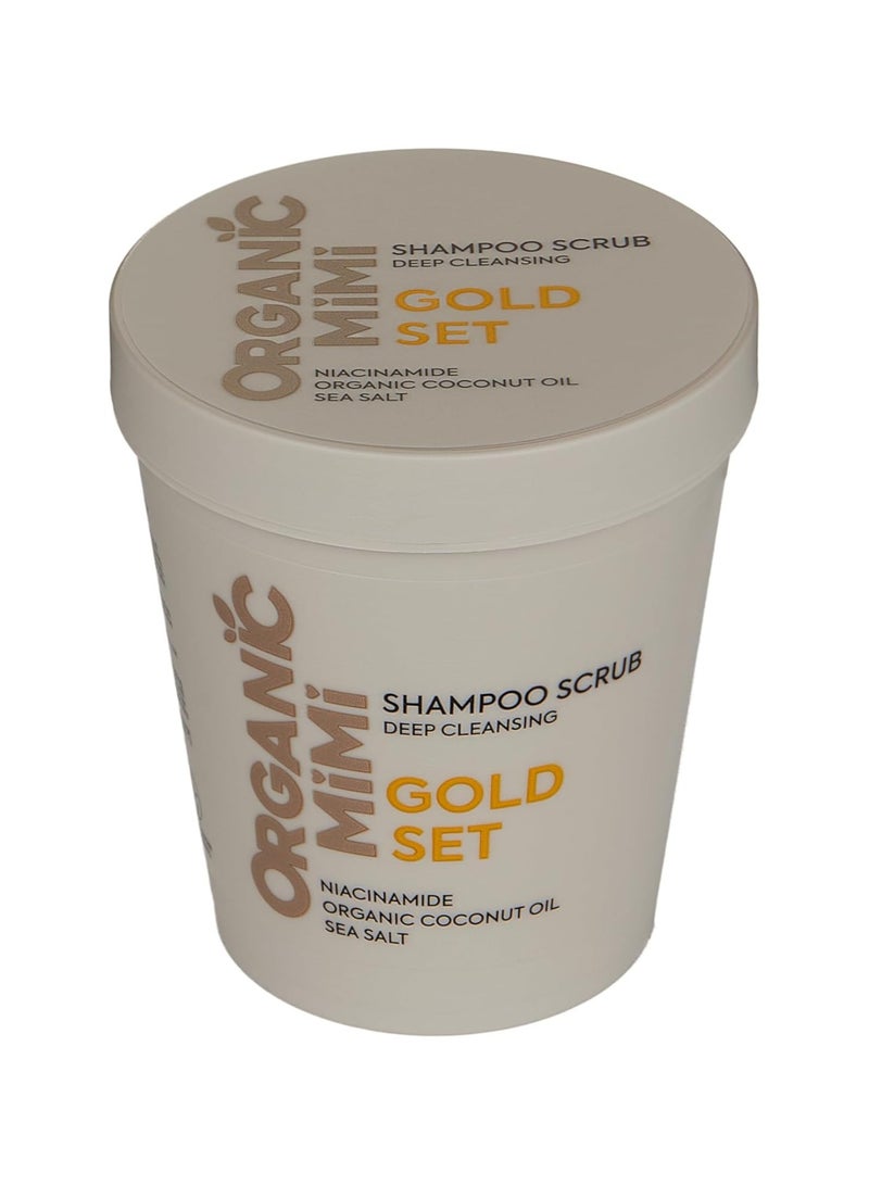 Organic Mimi Deep Cleansing Gold Set Shampoo Scrub 310g - Image 1
