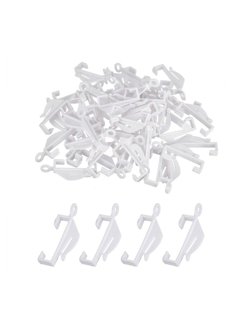 100pcs Curtain Hooks Plastic White Curtain Rail Glider Curtain Track Glider Curtains Hooks for Window Curtain Door Curtain and Shower Curtain  - Image 1