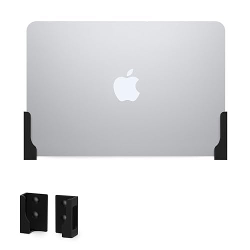 Brainwavz Adhesive Laptop & Tablet Wall Mount Holder for MacBook, Surface, Notebooks, iPad, Galaxy Tab Note, eBooks, Kindle & More, Stick On Or Screw-in (Black) - Image 1
