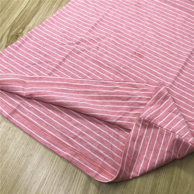 Uobzyaq Summer Nightgowns for Kids Little Girls Cotton Stripes Sleepshirts Softness Nightdress Sleepwear for 3-10 Years Watermelon Red Size 6-7Years(130) - Image 5