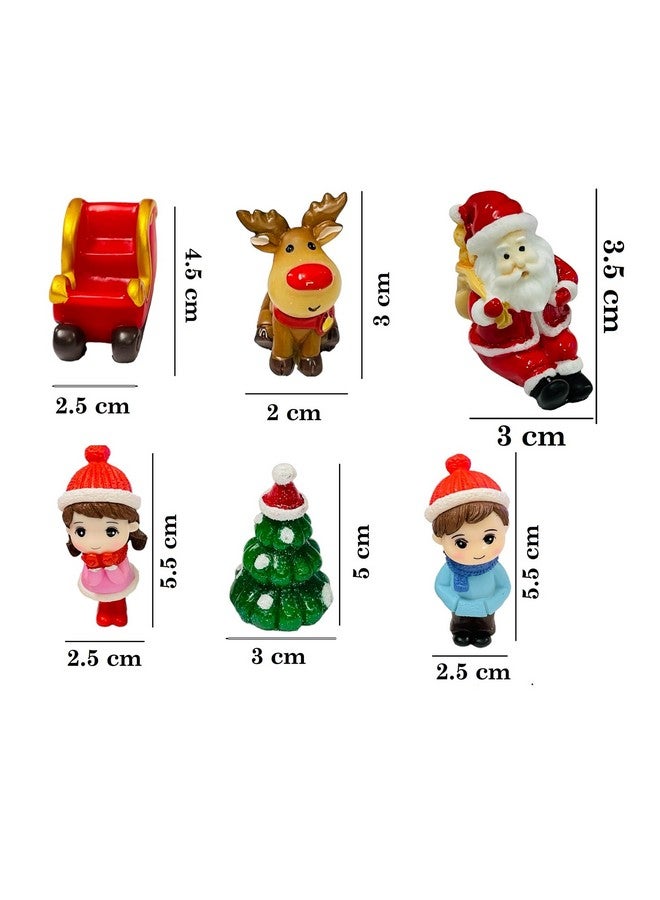 Moira 6 pcs Christmas Theme Miniature Decoration Items for Shops, Cake Toppers Plants, Terrariums, Doll Houses, Fairy Gardens - Image 2