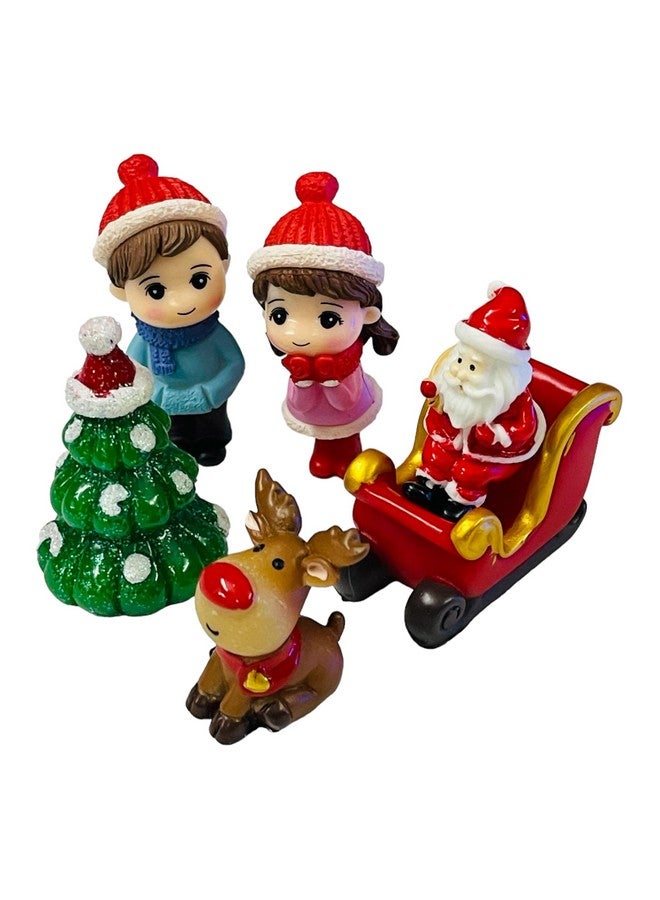 Moira 6 pcs Christmas Theme Miniature Decoration Items for Shops, Cake Toppers Plants, Terrariums, Doll Houses, Fairy Gardens - Image 1