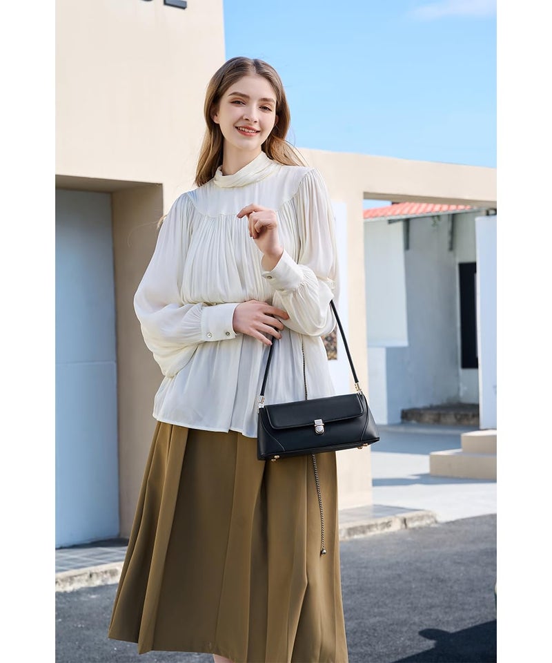 WSRYDJDL Shoulder Bags for Women Vintage Handbag Retro Classic Small Purse Cute Hobo Tote Handbag Mini Clutch Purse (Black) - Image 2