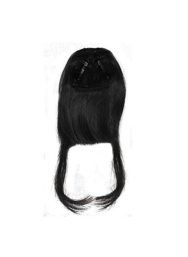 Rapidsflow Synthetic Front Hair Extensions Without Clip Hair Bang Fringe For Women And Girls With Center Cut Black - Image 5