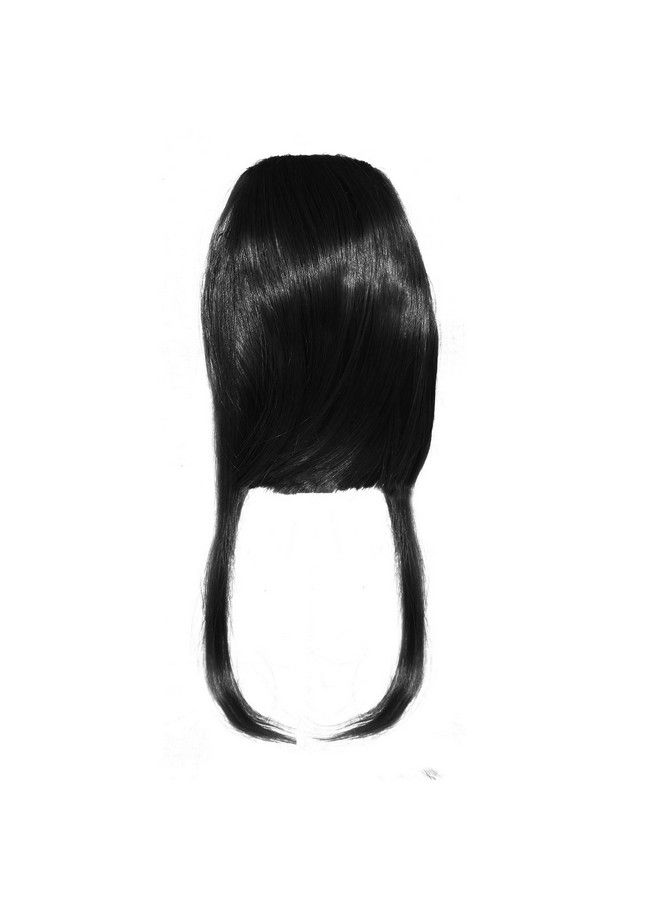 Rapidsflow Synthetic Front Hair Extensions Without Clip Hair Bang Fringe For Women And Girls With Center Cut Black - Image 3