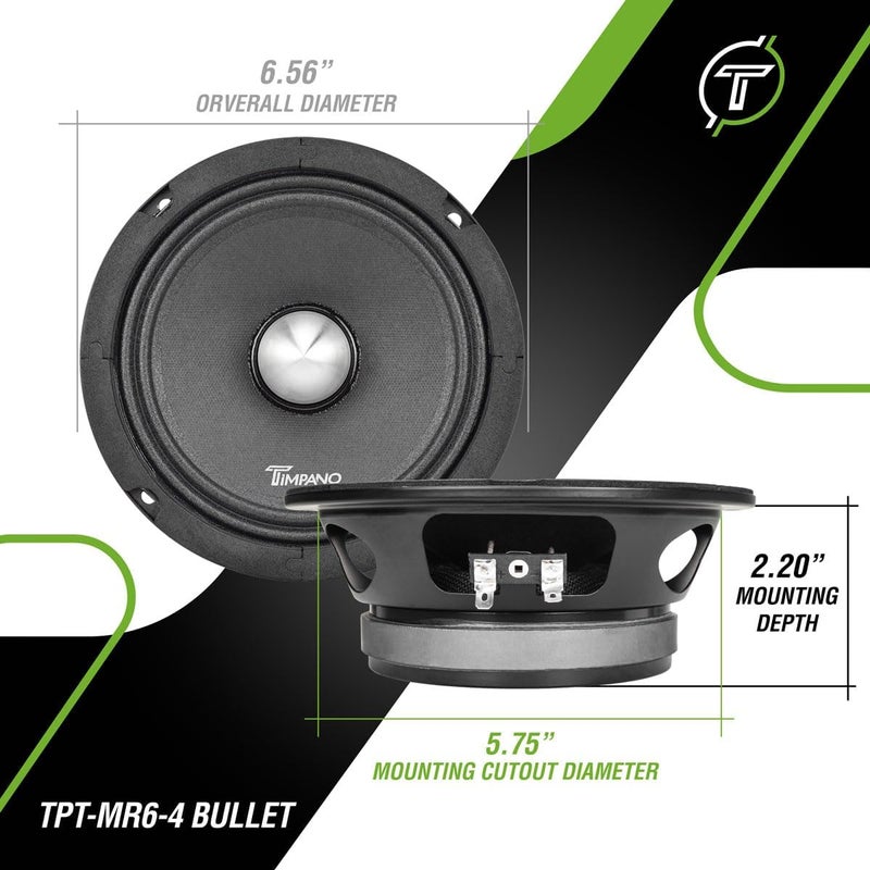 Timpano 6.5 Inch Midrange Speaker TPT-MR6-4 Bullet 500 Watts, 4 Ohm, Shallow PRO Audio Loudspeaker - Image 4