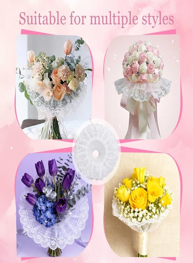 SYBL 4PCS White Lace Bouquet Collar DIY Decoration Bridal Bouquet Holder Lace Trim for Flower Shop Wedding Supplies - Image 5