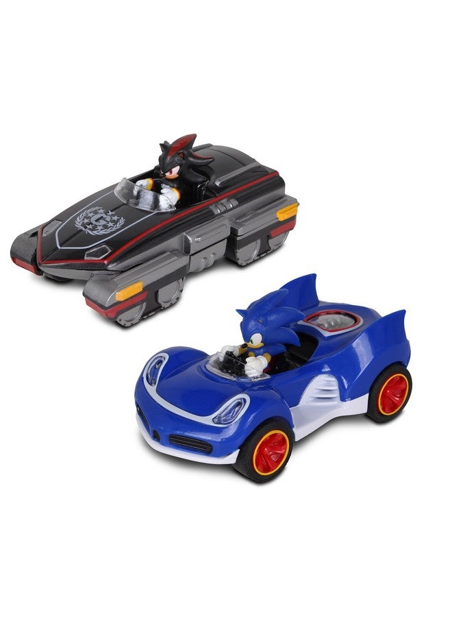 Nkok NKOK Sonic Transformed All-Stars Racing Pull Back Action: Shadow and Sonic Hedgehog, Two Vehicles, Video Game Legends, No Batteries Required, Pull Back - Release - and Watch it go  - Image 1